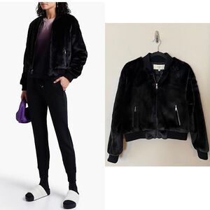 Cami NYC- Black Fey Faux Fur Bomber Jacket (Size:XS)
